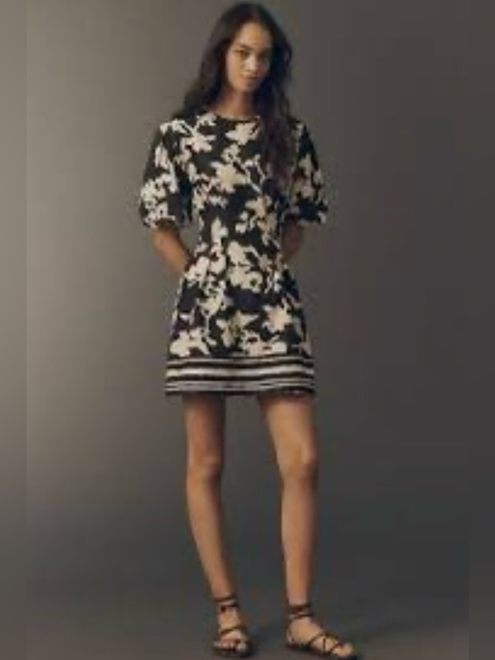 Exquise Brynlee Dress Anthropologie NWT $178 Size Medium Pockets Brown Floral